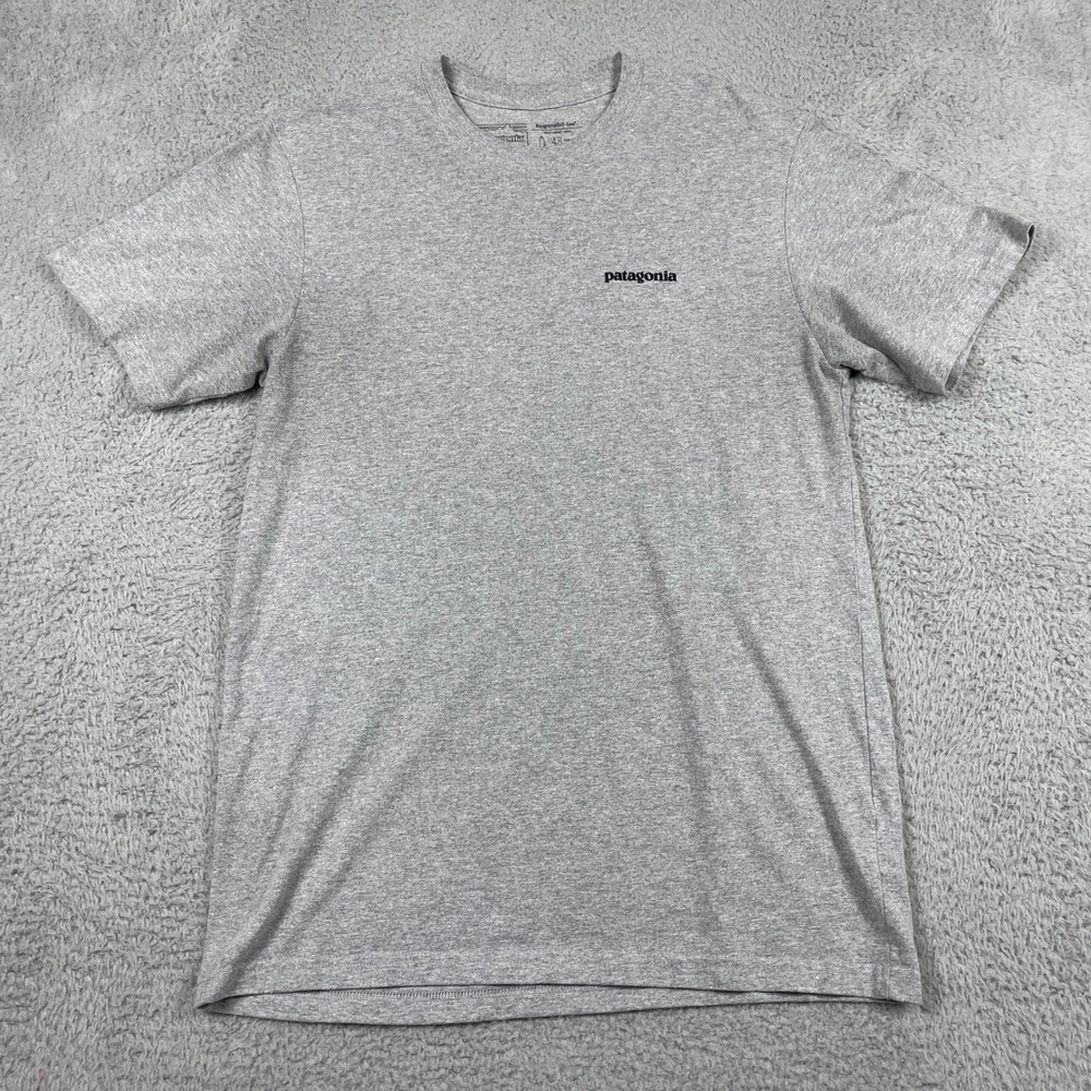 Patagonia Responsibili-Tee Fitz Roy Trout T-Shirt Mens Medium Gray Graphic Crew
